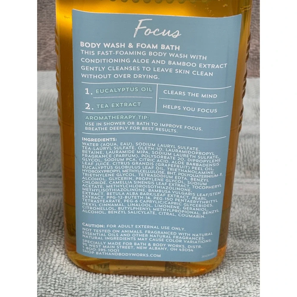 Bath & Body Works Aromatherapy Focus Eucalyptus Tea Lotion & Body Wash‎ Set